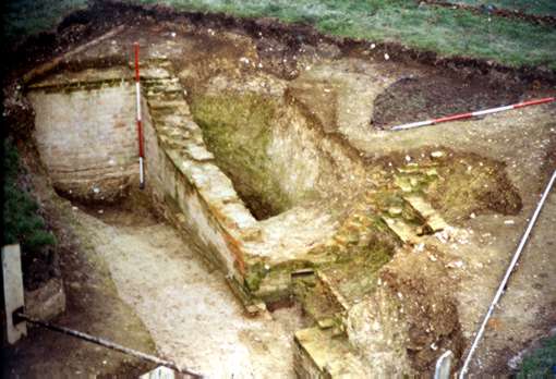 The remains of the cellar  at Cressing Temple