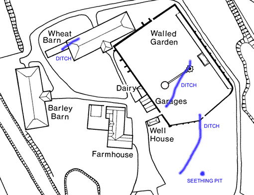 Site plan showing excavated features.