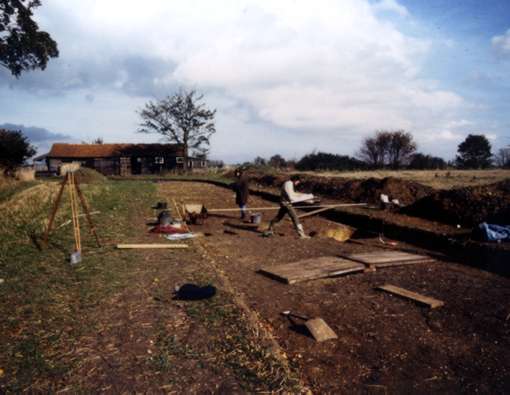 Excavating the car park road 1988.